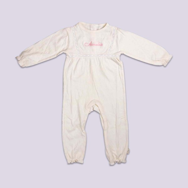 Onesie Chleo with lace, Creme-White