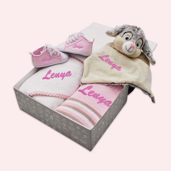 Luxus Komplettes Baby-Set mit Kaninchen, Rosa