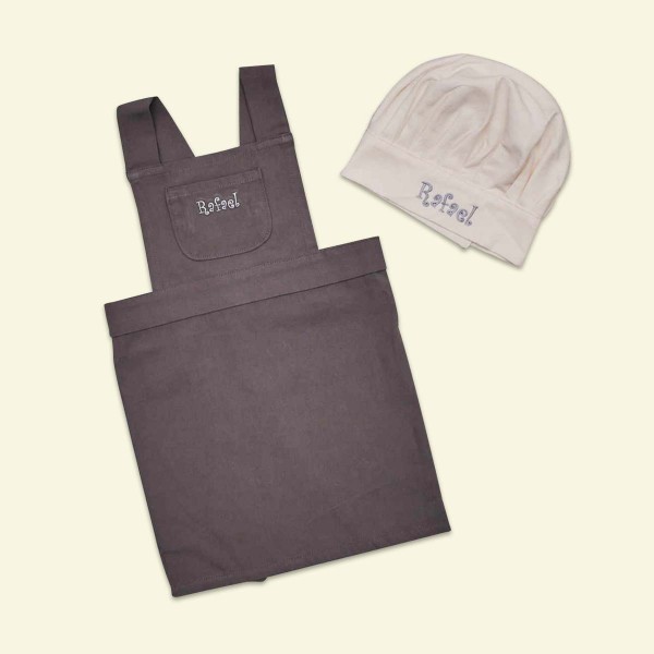 Apron and Chefs Hat, Grey