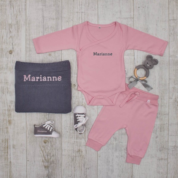 Complet Authentic Babyset, grey &amp; pink