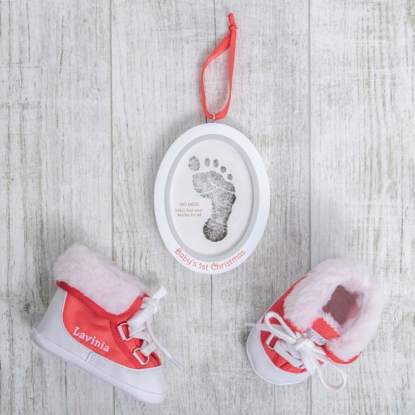 Baby boots, Red and frame