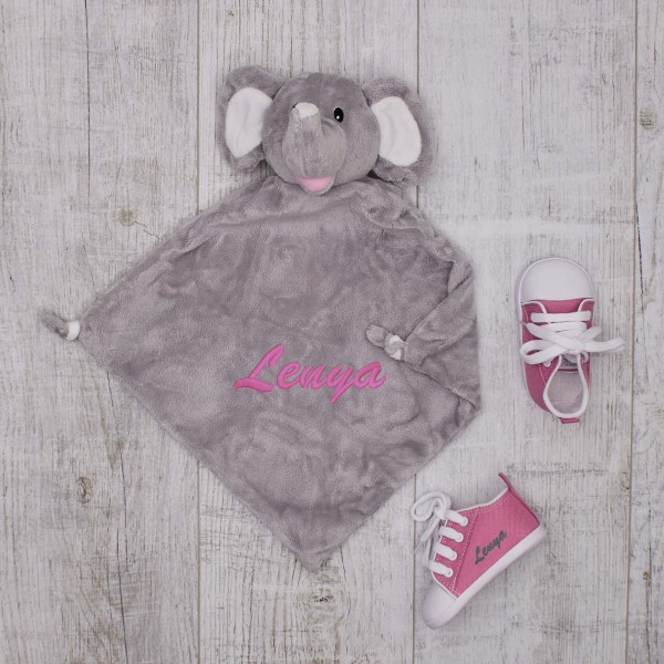 Comforter &amp; Baby shoes, Elefant &amp; Electric Pink