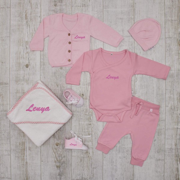 &quot;So pretty after my bath&quot; Babyset, pink