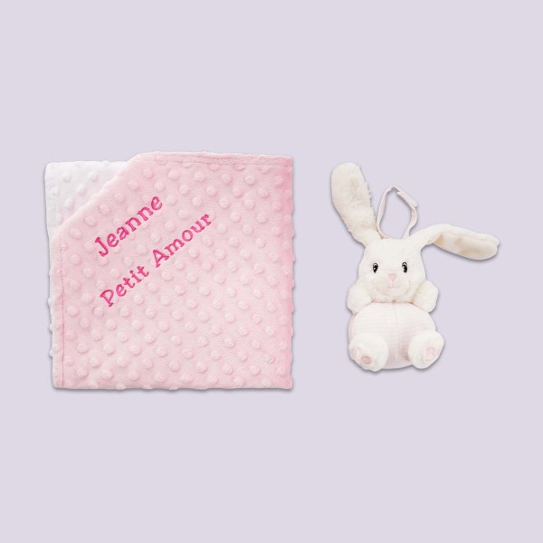 Chime &amp; Minky Blanket, Rabbit und Pink
