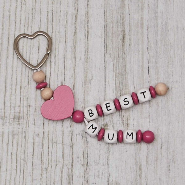Key rings with heart, pink