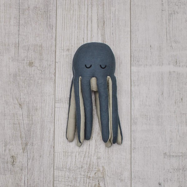 Octopus Baby Rattle, Blue Spruce