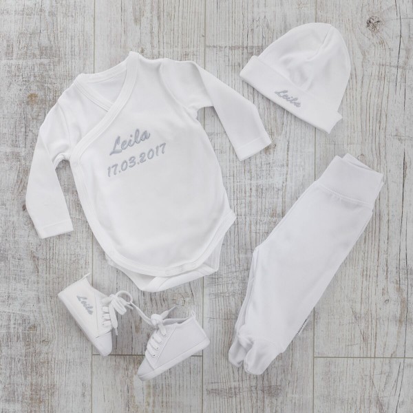 Set clothing &amp; baby shoes, White