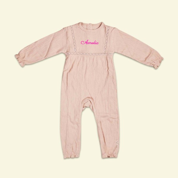 Onesie Chleo with lace, Blush