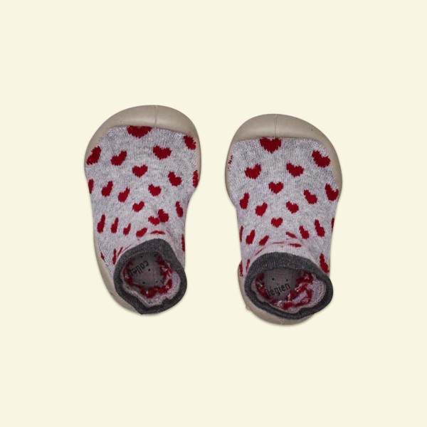 Slippers with rubber sole, Hearts