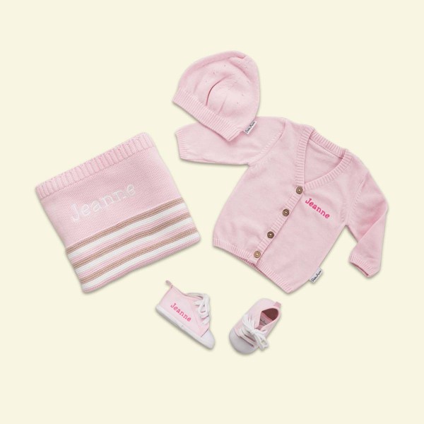 Knitwear set with shoes, Pink