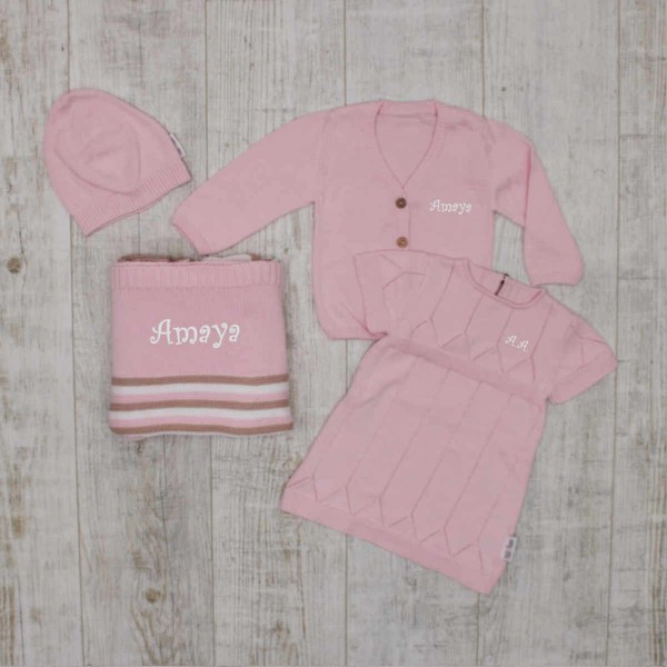 &quot;So warm&quot; knitted set, pink