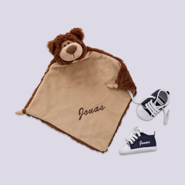 Comforter &amp; Baby shoes, Bear und Marineblue
