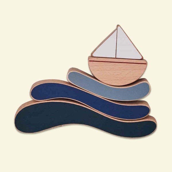 Boat and waves - wooden stacking toys