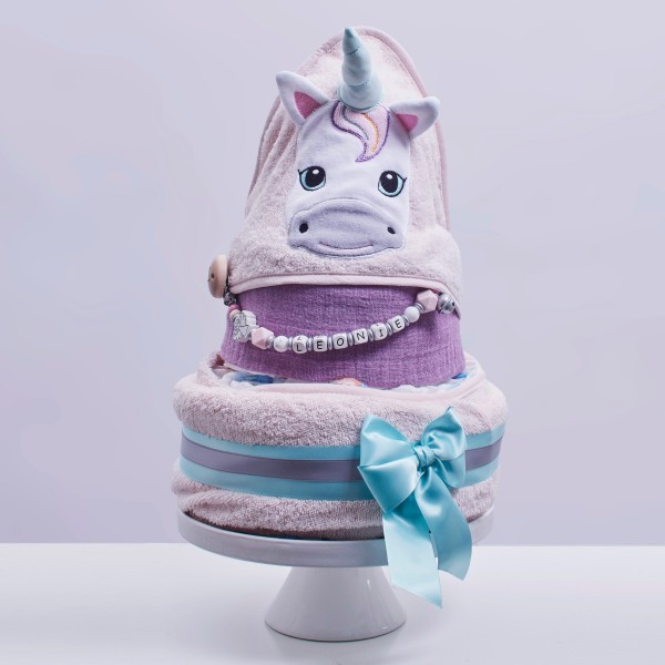 Diaper Cake Medium, bath time - Unicorn