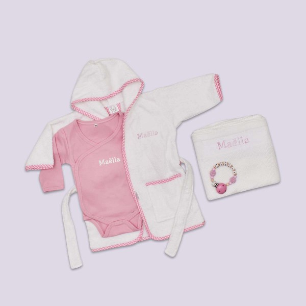 Luxuriöses Babybade-Set, rosa