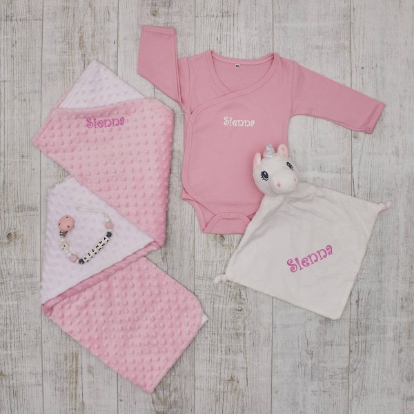 Complet Baby Set, unicorn &amp; pink