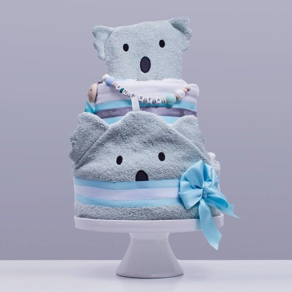 Diaper Cake Medium, bath time - Professor Koala