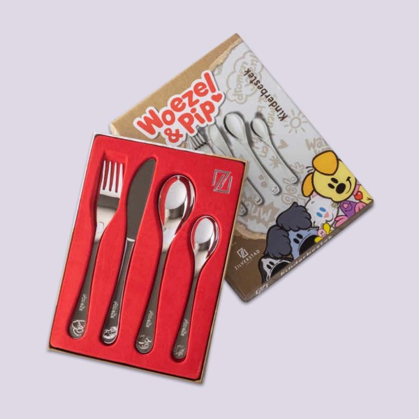 Four-piece children&#039;s cutlery set &#039;Wusel &amp; Pip&#039;