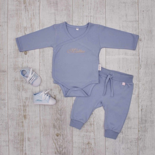 Baby-Set &quot;Basics&quot;, komplettes Outfit Blau, Oeko-Tex