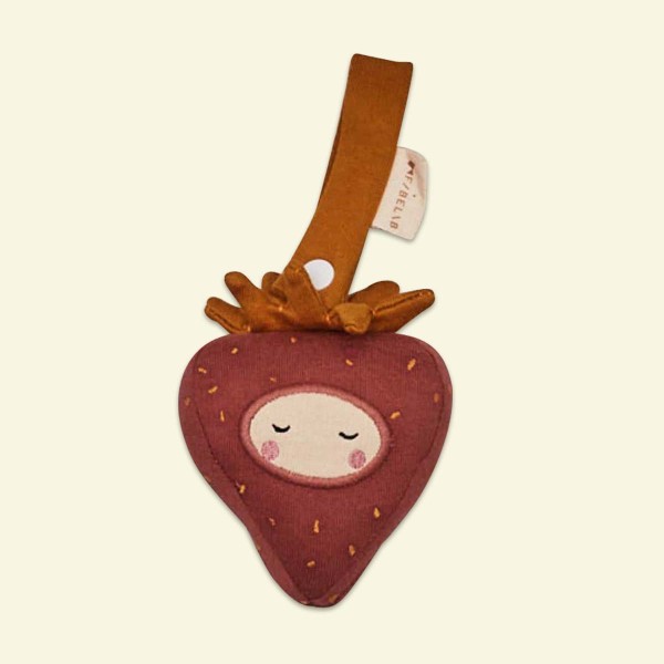 Attachable rattle, strawberry
