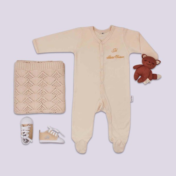 Pyjama, Blanket, Shoes &amp; Rattle Fox, Ivory