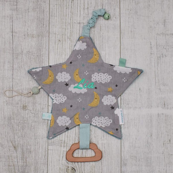 Crackle cloth, &#039;&#039;Star&#039;&#039;, Moon &amp; Clouds