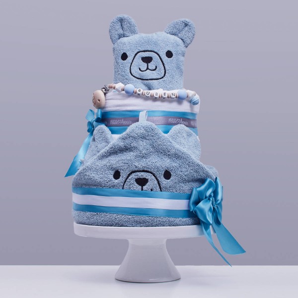 Diaper Cake Medium, bath time - Inspector Bear